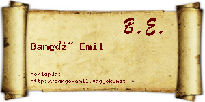 Bangó Emil névjegykártya